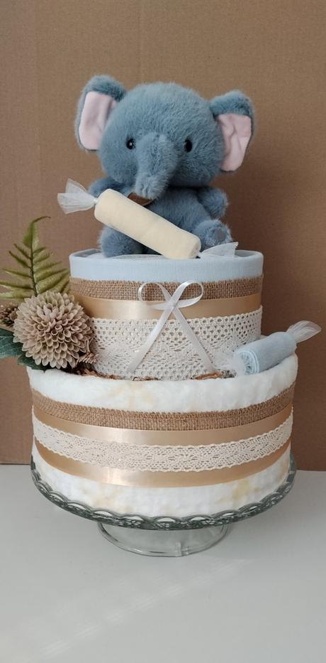 Plienková torta sloník pre šťastie,