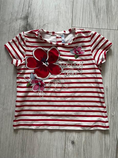 Prekrásne pásikavé tričko s kvetmi, mayoral,98