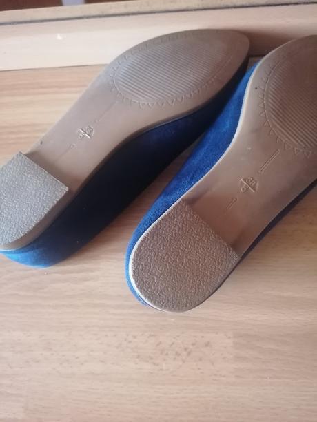 Modré semišové balerínky, 38