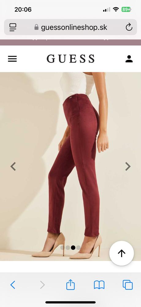 Guess maya skinny nohavice 1x oblečené, guess,s