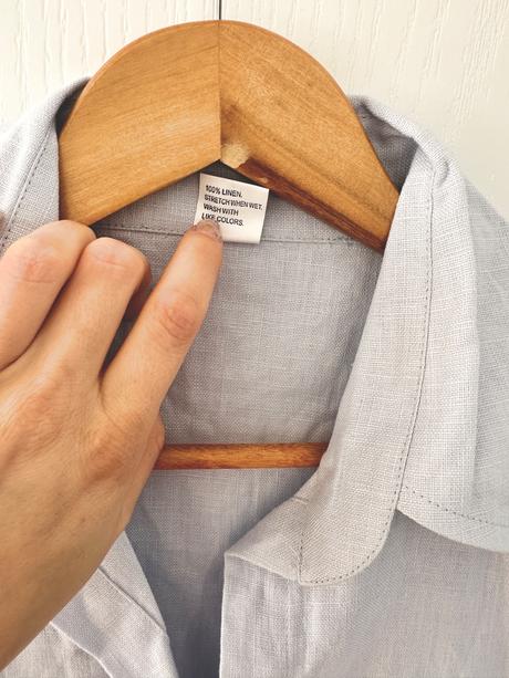 Svetlomodrá ľanová blúzka s krátkymi rukávmi, m