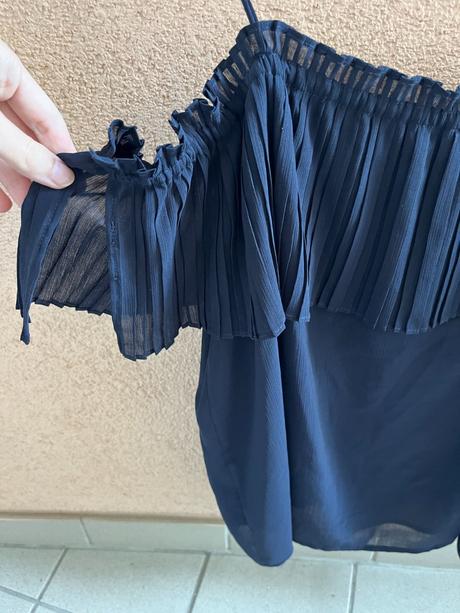 Čierny top na ramienka massimo dutti, s