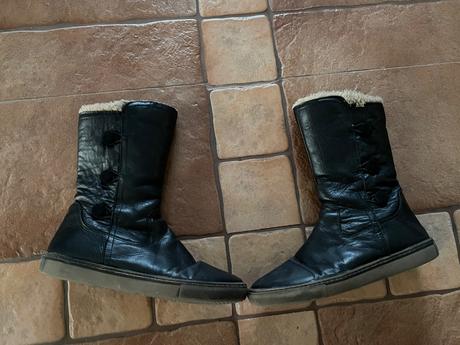 Čierne kožené cizmy, baťa,38