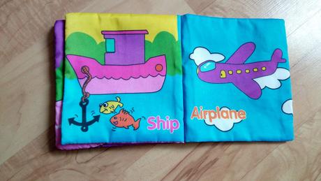 Textilná pískacia kniha - dopravné prostriedky, 