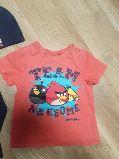 Rolacik+ciapka+tricko angry birds, h&m,104
