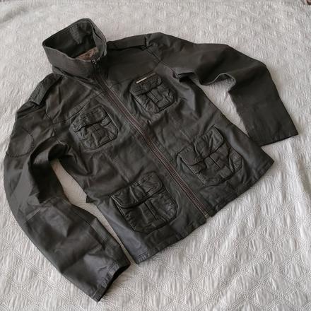 Superdry grey genuine leather jacket m vintage, superdry,m