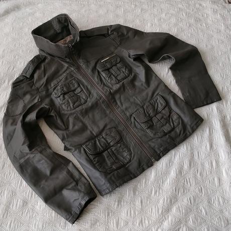 Superdry grey genuine leather jacket m vintage, superdry,m