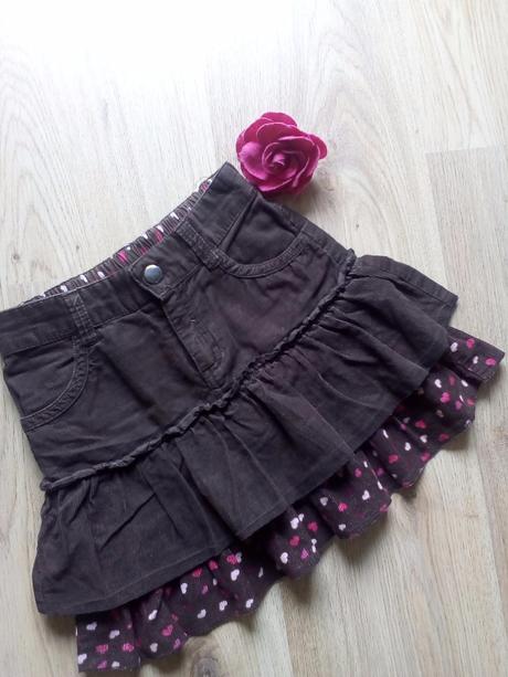 Hnedá suknička so srdiečkami, h&m,116