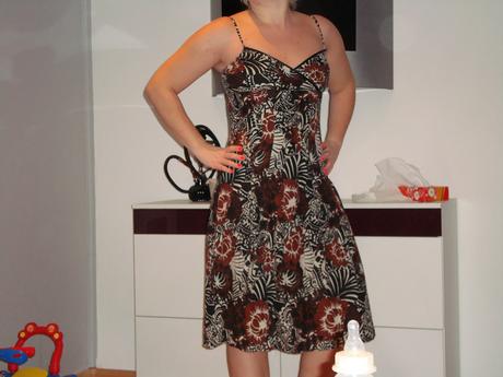 Hnedo-cierno-biele saty, h&m,38