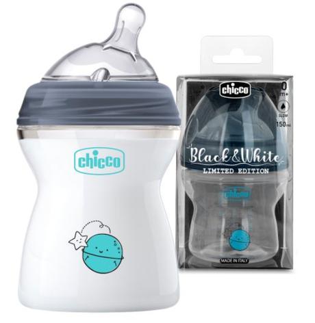 Chicco plastová antikoliková fľaša black&white 150, chicco