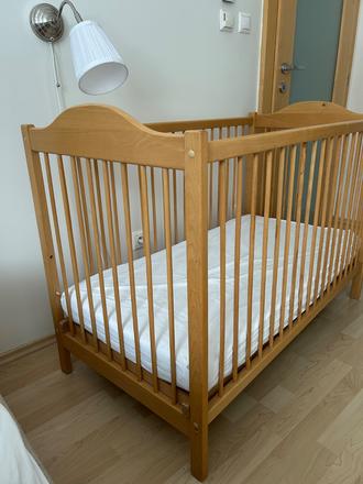 Drevená detská postieľka 120x60 cm, šírka (cm): 60,dĺžka (cm): 120