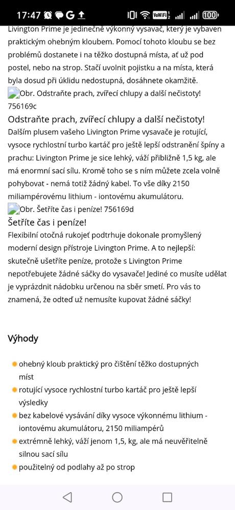 Ručný vysávač livington 3v1,