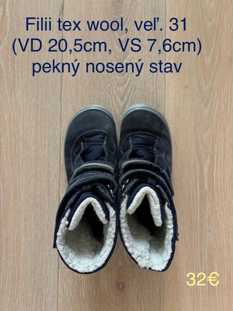 Zimné čižmy filii wool tex veľ. 31, filii,31