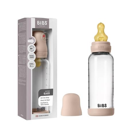 Bibs baby glass bottle set 240ml latex blush, bibs