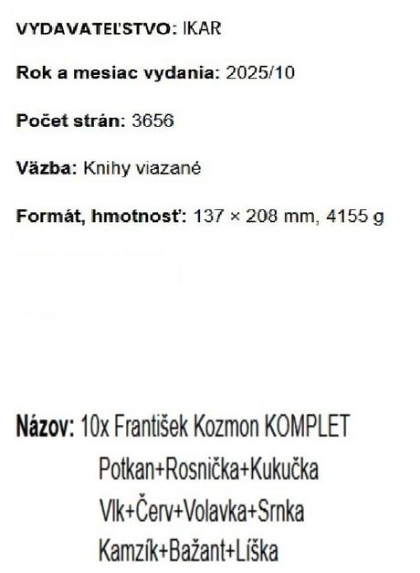 Knihy 10x františek kozmon komplet, 