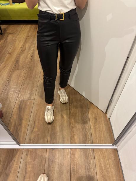 Kožené nohavice zateplené, s