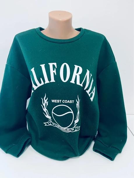 Pohodlná zateplená mikina shein california m, m