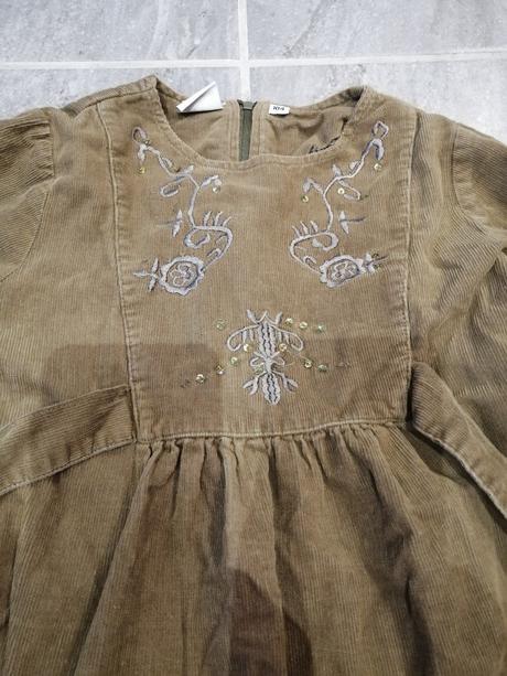 Prémiové kordové ľahké šaty v104, 5-6r, zn.topo, 104