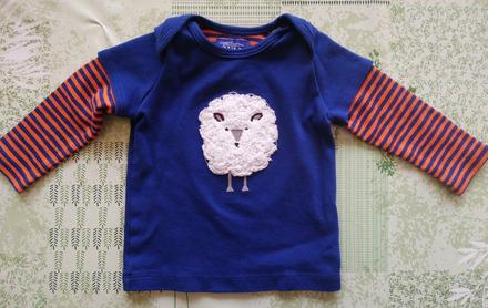 Tmavo modré tričko ovečka, joules, 68-74 cm, 74