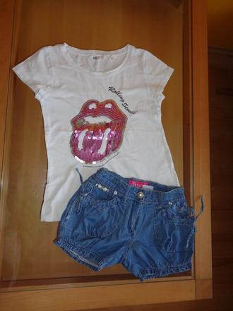 Tričko + kraťasy, h&m,146