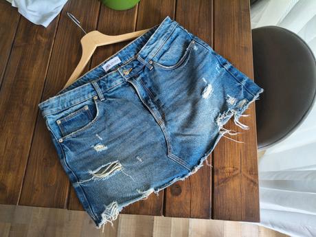 Zara riflová mini sukňa xl, zara,xl