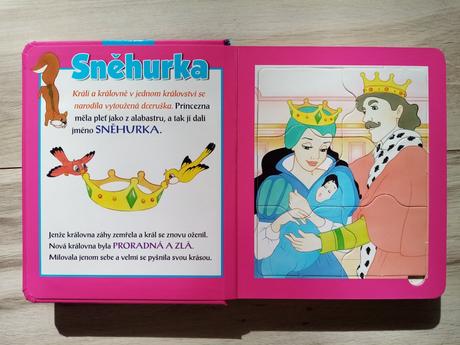 Kniha-kufrík snehulienka 6x puzzle,6x omaľovávanka,