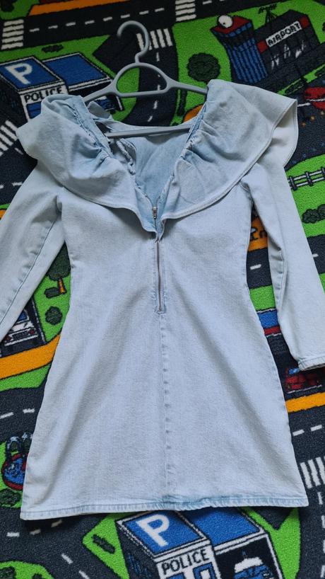 Denimové mini šaty, zara,s