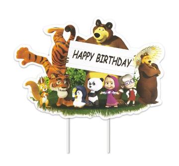 Tortový zápich máša a medveď friends-skladom,tz-66,