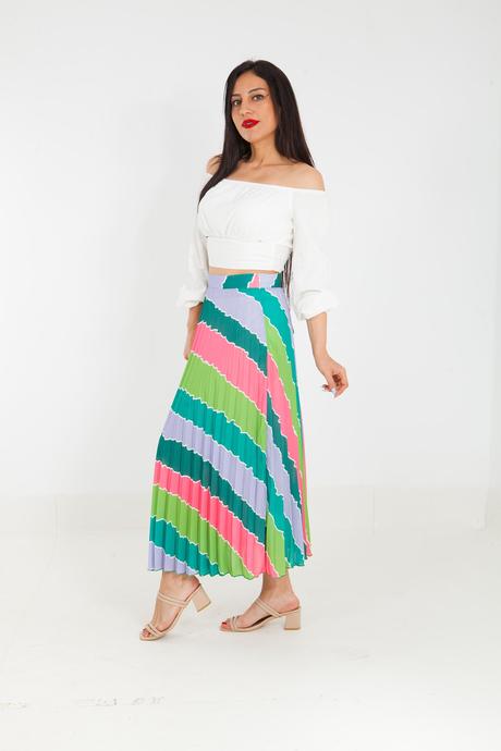 Dámska plisovaná sukňa zelená, l / m / s