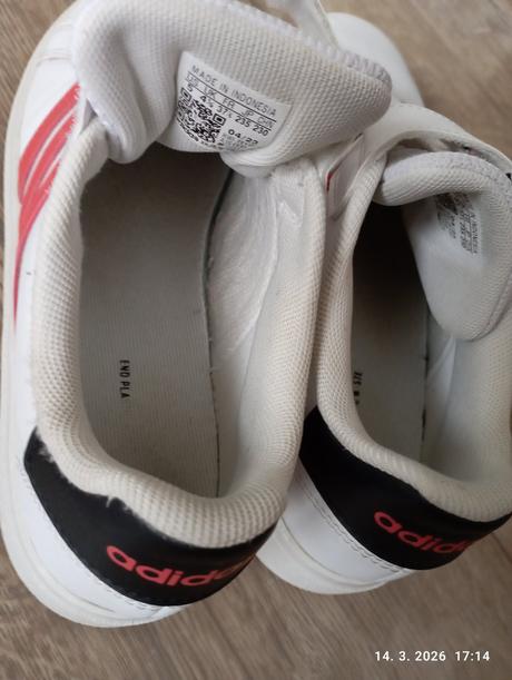 Tenisky biele + modré (už s poštovným), adidas,37