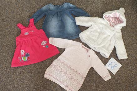 Teplejsie saty, kabatik, top stav, 68–80