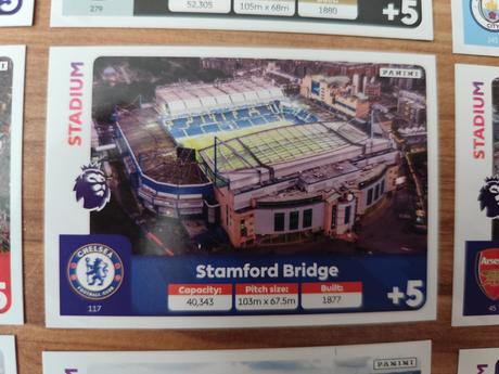 Futbalové kartičky premier league 2025 - štadióny,