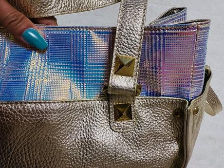 Zlatá kožená kabelka zn. cango & rinaldi originál,