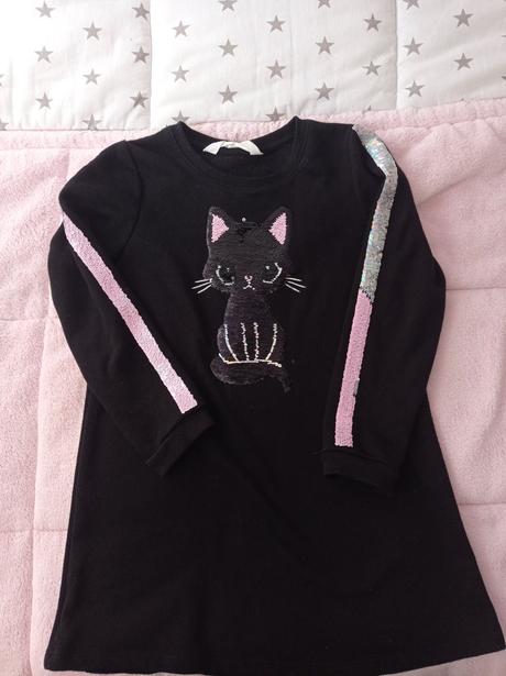 Mikina s mačičkou, h&m,110