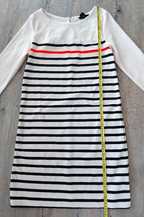 Smotanové pásikavé šaty, h&m,xs