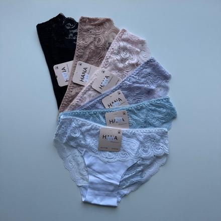 Dámske bavlnené bezšvové nohavičky s čipkou 79168, l / m / s / xl
