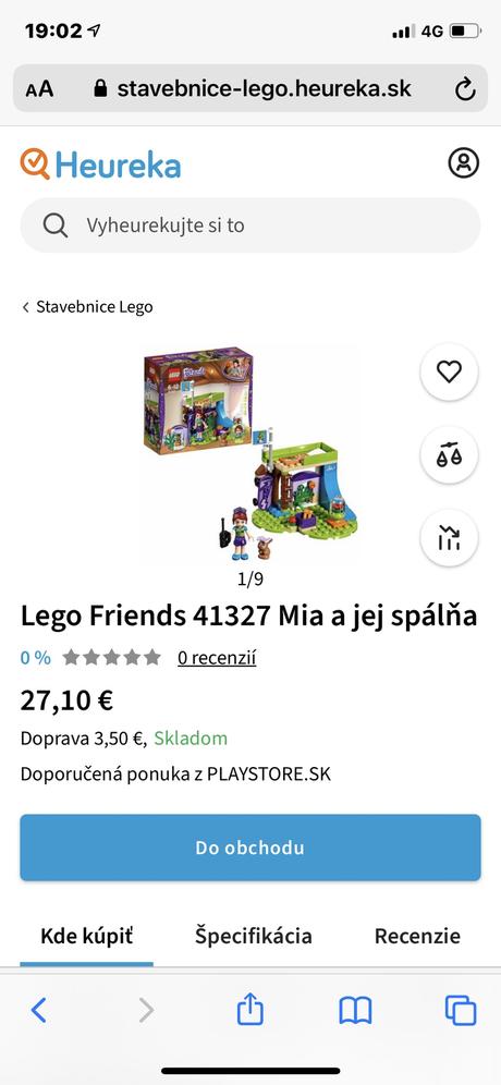 Lego friends mia a jej spálňa 41327, 