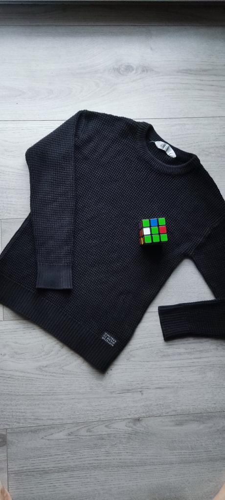 Čierny sveter, pulóver pre chlapca, h&m,146