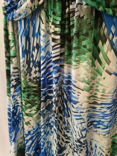 Dlhé elastické šaty s farebným vzorom, goddiva, l