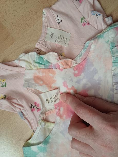 2x nové bavlnené šaty v.74/ 6-9mesiacov, h&m,74