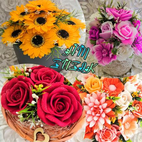 Mydlové kytice, dekorácie, 