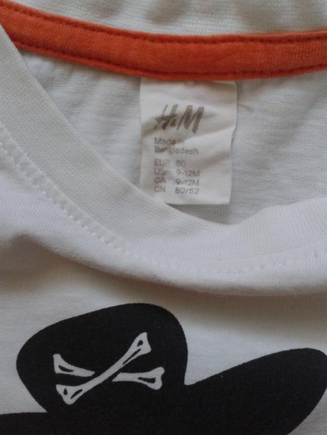 Tricko s vtacikom h&m, vel, 9-12 mes., h&m,80