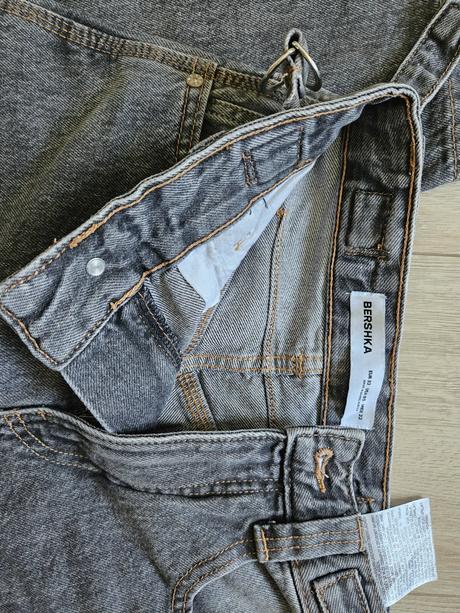 Sivé široké rifle bershka, bershka,32