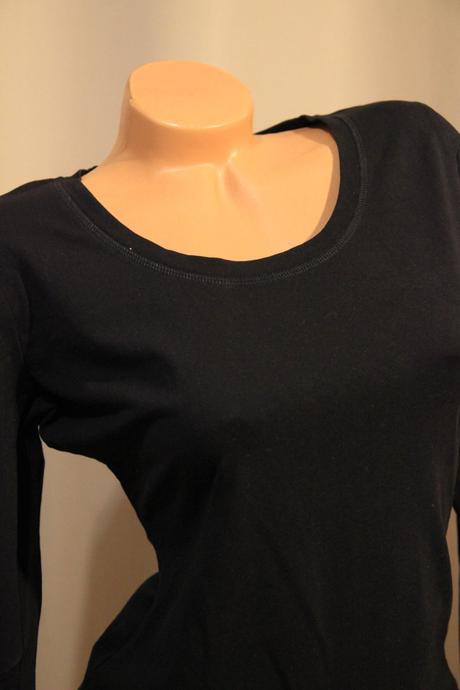 Čierne bavlnené body tričko, l, l