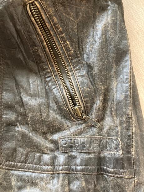 Kožený kabát, pepe jeans,m