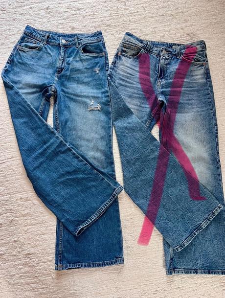 Moderné široké rifle h&m, v.152, h&m,152