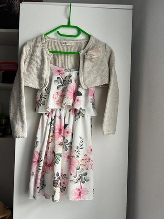 Dievčenské šaty s bolerkom, h&m,104