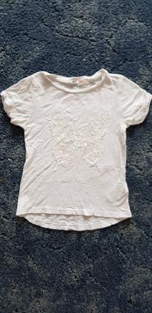 Biele tričko s motýľom, h&m,110