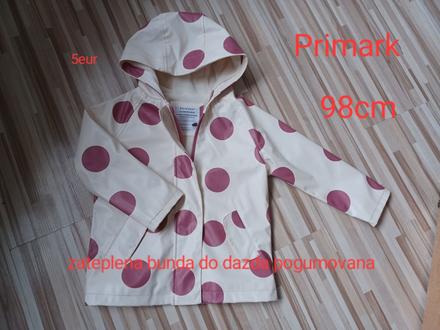 Oteplenie bunda do dažďa pogumovana, primark,98