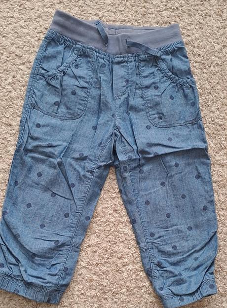 3/4 riflove nohavice, h&m,128